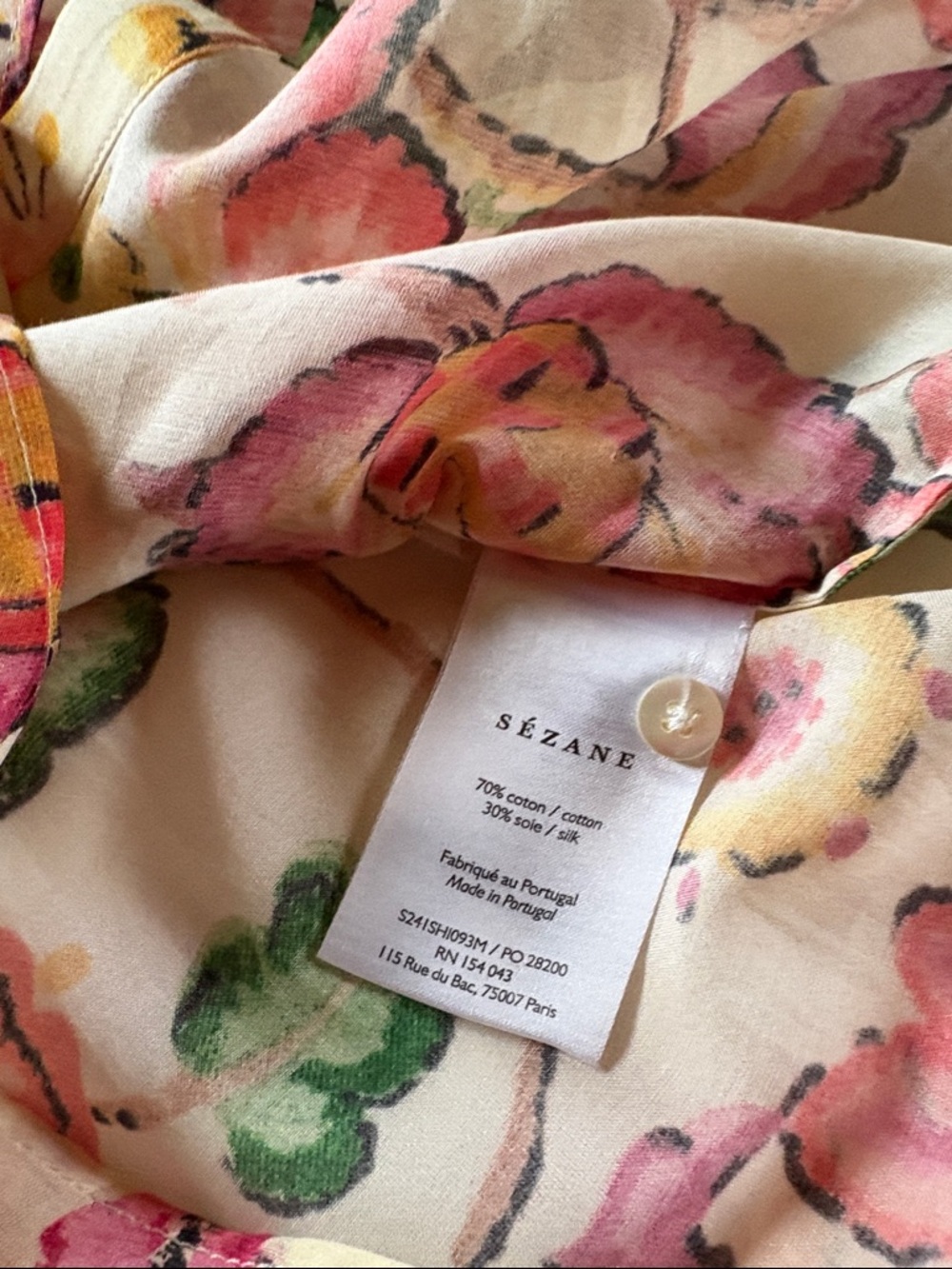 Sezane Piero blouse size 34. Lightweight cotton/silk blend. Like new condition - Picture 4 of 5